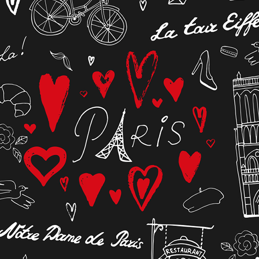 Paris Pattern Theme +HOME  Icon