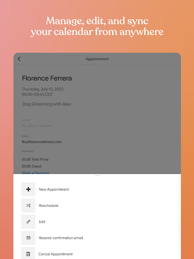 Screenshot of Acuity Scheduling