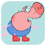Color book paint Peppy pig icon
