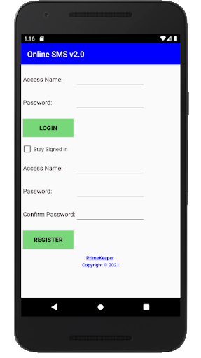 Android application Online SMS screenshort