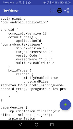 Android application Text Viewer screenshort
