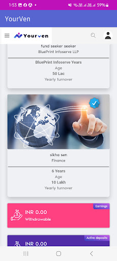 YourVen: Online Funding App Screen 3