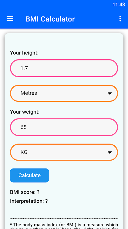 BMI Calculator - 14 - (Android)