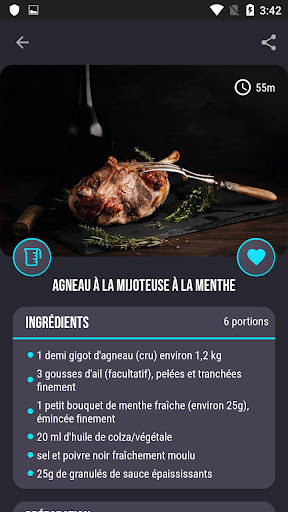 Aperçu de l'application