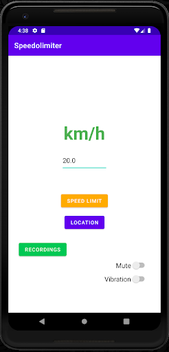 Android application Speedolimiter screenshort