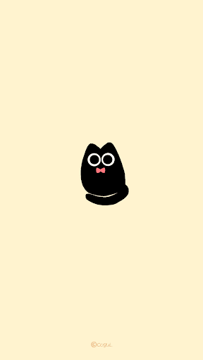 Android application 카카오톡 테마 - 말랑말랑 검은 고양이_소프트옐로우 screenshort