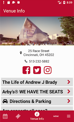 Andrew J Brady Music Center Screen 2