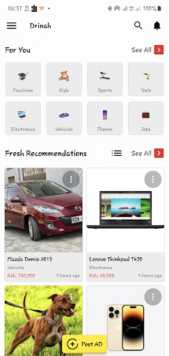 Android application Drinah screenshort