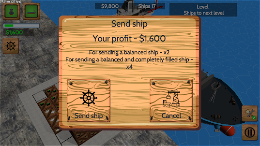 Ship balance puzzle and arcade