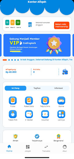 Android application Konter Afiqah _ Pulsa PPOB screenshort