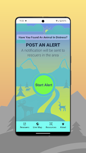 Android application WildLifeAlerts screenshort