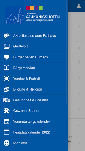 Android application Gemeinde Gaukönigshofen screenshort