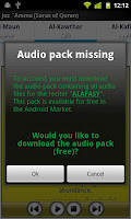 screenshot of Audio Pack (Mishary Alafasy)
