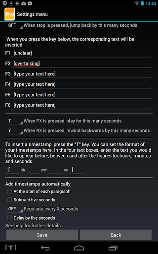 The FTW Transcriber Screen 3