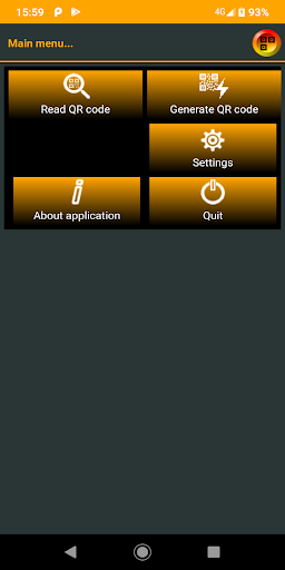 Android application Jimys QR Code Reader + Generat screenshort