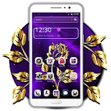 Golden Purple Flower Theme Launcher icon