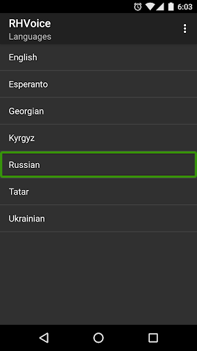 Android application RHVoice screenshort