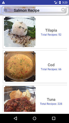 Android application Salmon fish recipe screenshort