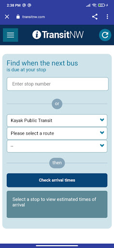 Android application Kayak Public Transit screenshort