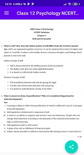Class 12 Psychology NCERT Solu Screen 2