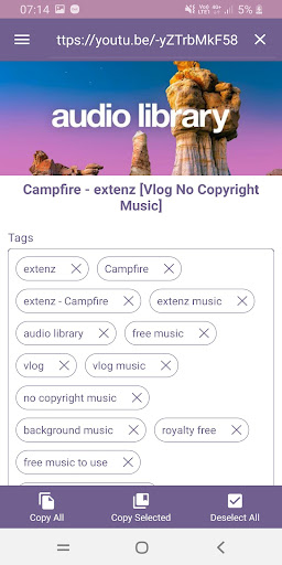 Android application Tags for Videos screenshort
