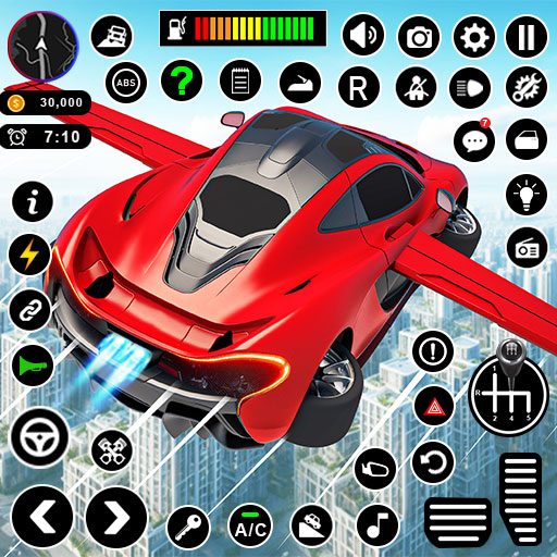 Flying Car Robot Shooting Game  Icon