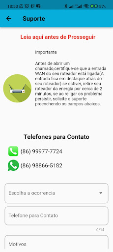 Central do Assinante CONNECT Screen 3