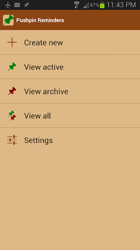 Android application Pushpin Reminders screenshort