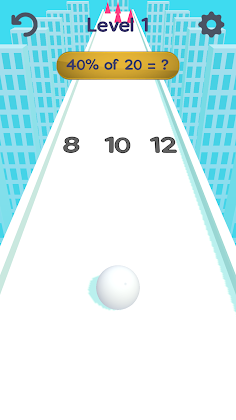 Math Run Ball 3D-sky 2048 race - Screenshot 1