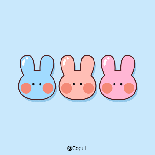 카카오톡 테마 - 토끼 젤리_레인보우 베이비 블루 logo