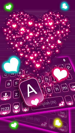 Sparkle Neon Heart Keyboard Ba Screen 2