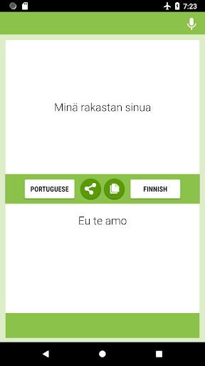 Portuguese-Finnish Translator Screen 2
