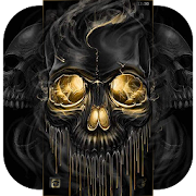 Gold Black Horrific Skull Theme  Icon