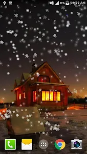 浪漫聖誕冬季城市雪夜景動態桌布壁紙