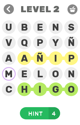 Find Words Fruta Spanish