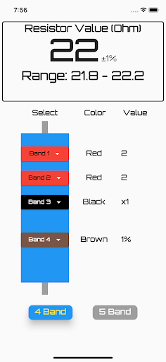 Resistor Calculator Screen 2
