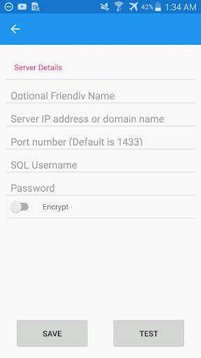 Android application SQL Server Studio Pro screenshort