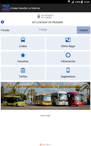 Android application Bus Gandía La Marina screenshort
