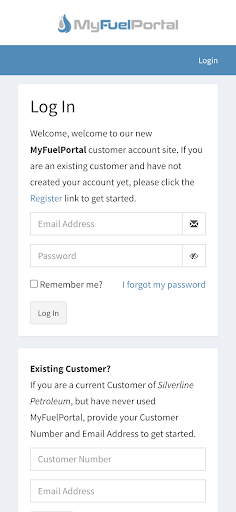 Android application MyFuelPortal screenshort