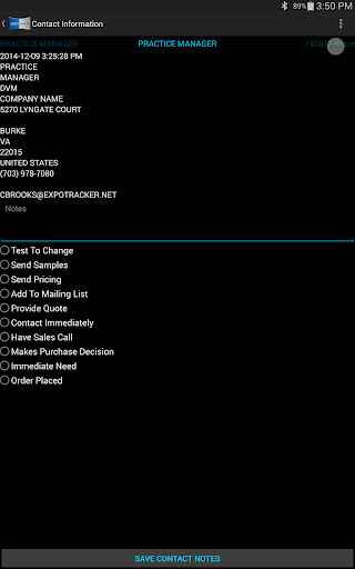 Expo Tracker Lead Retrieval Screen 3