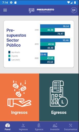Android application Presupuesto Honduras screenshort