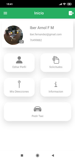 Android application Seguritaxi Cliente screenshort