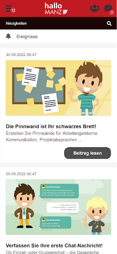 Android application halloMANZ screenshort