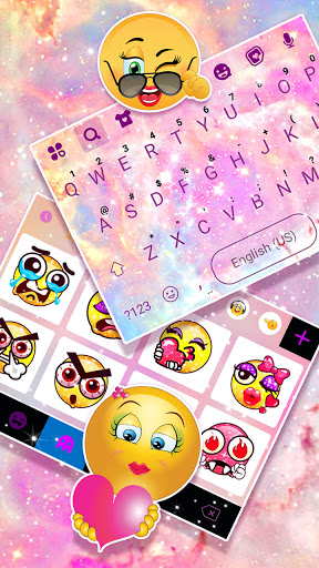 Pink Glitter Swirl Keyboard Ba Screen 3