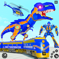 Dino Car Robot Game: Flying Robot Car Game