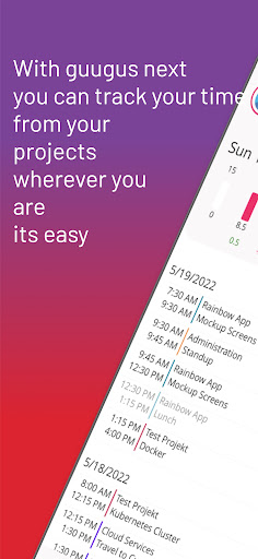 Android application guguus next - time tracking screenshort