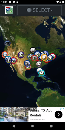 Android application Baseball RoadTrip screenshort