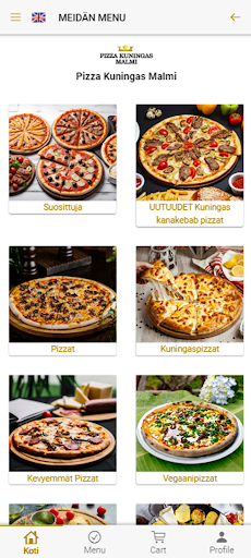Android application Pizza Kuningas Malmi screenshort