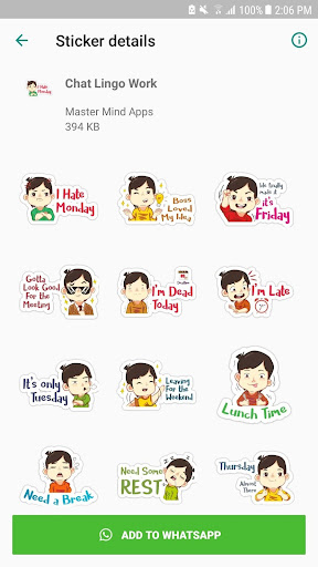 English Chat Boy Stickers - WA