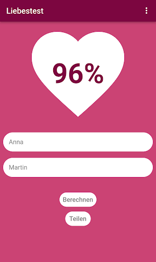 Android application Love Tester screenshort